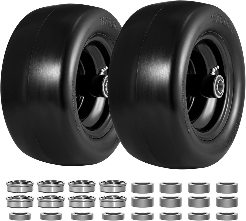Upgrade Bad Boy Flat Free Tire, 2Pcs Solid Smooth Lawn Mower Tire Assembly wi... gallery