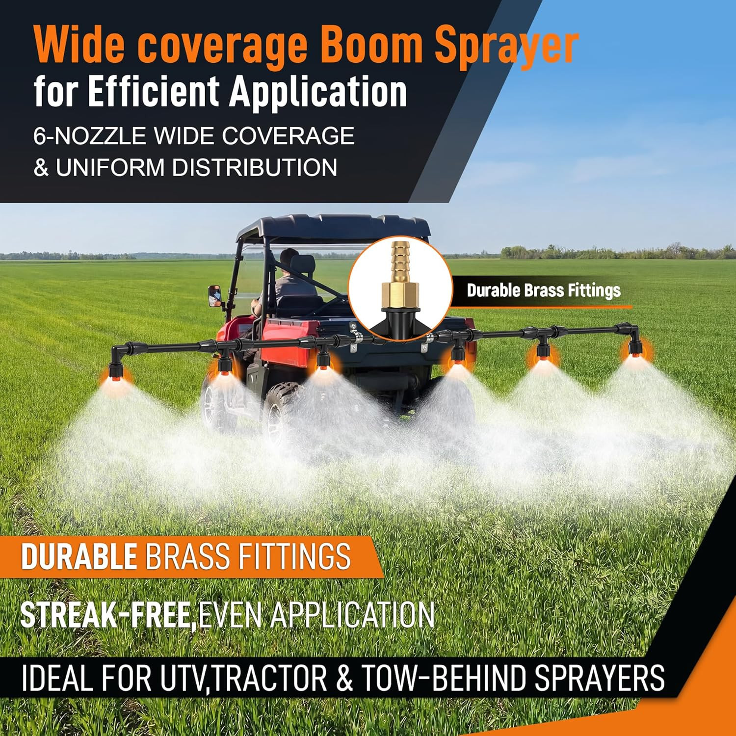 Boom Sprayer Wand ATV Sprayers Boom Kit with Fittings, Wide Coverage Sprayer Att gallery