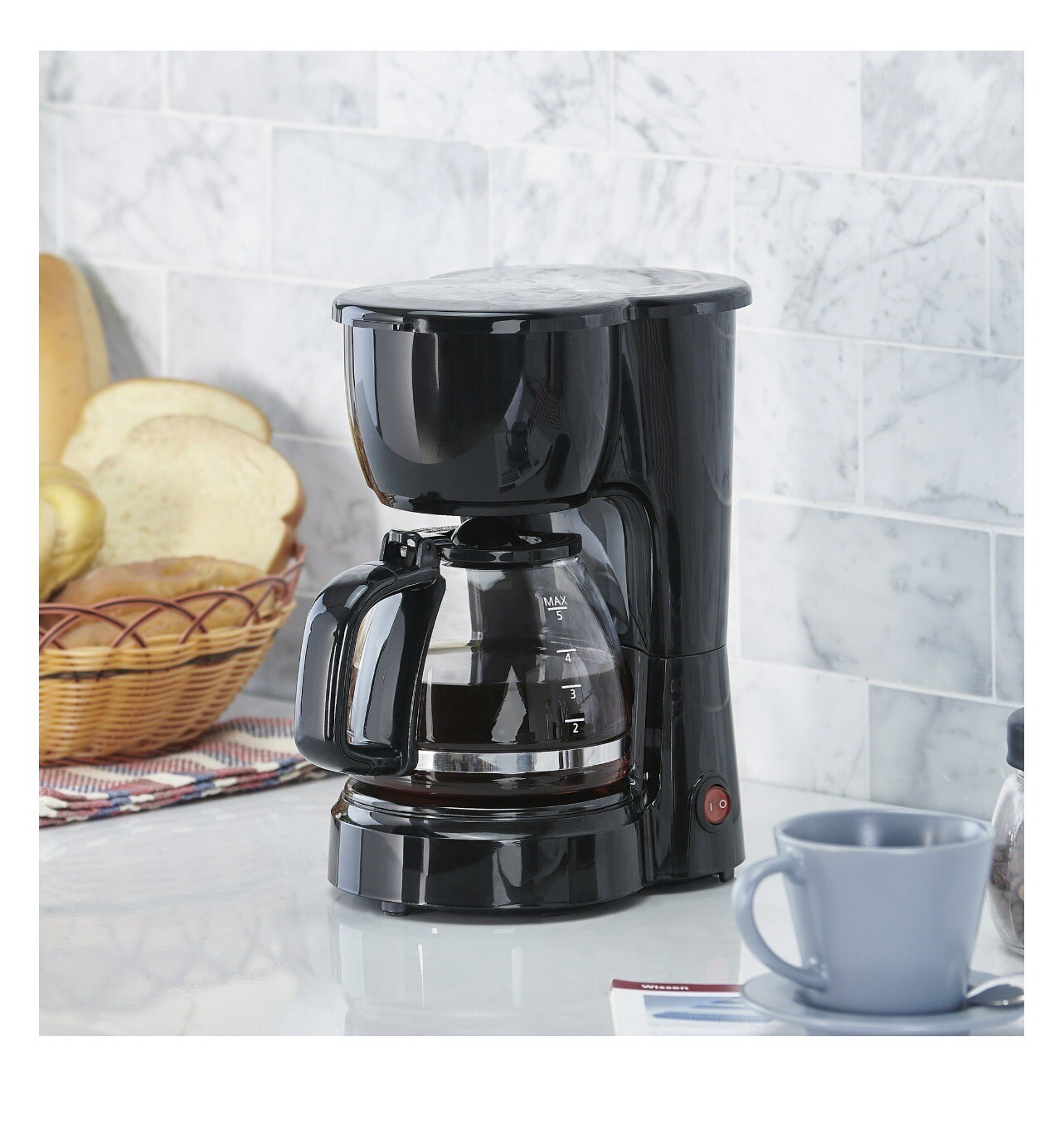 Mainstays 5 Cup Black Coffee Maker - Black gallery