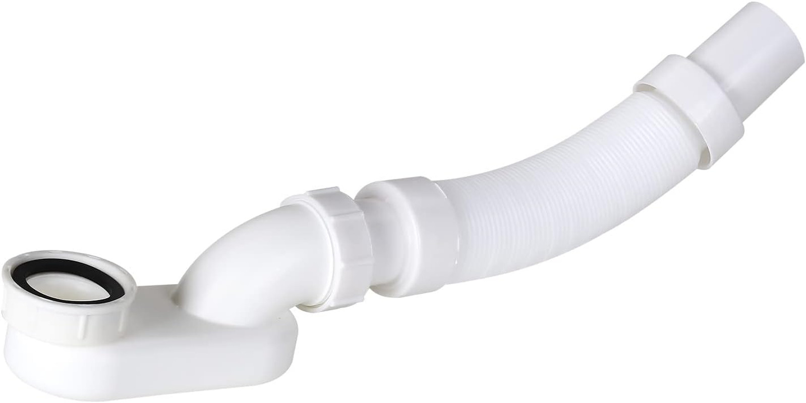 Flexible Freestanding Tub Drain Kit - Low Profile Flat P Trap for Bathtub Shower gallery