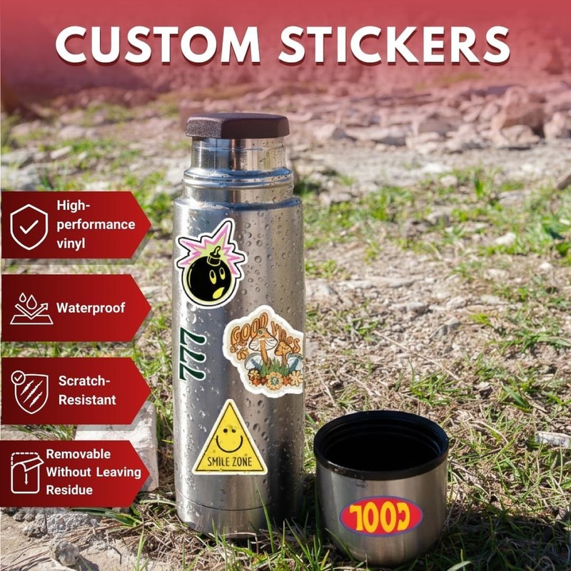 Custom Logo Label Packaging Personalized Vinyl Weather Waterproof Decal Stickers gallery