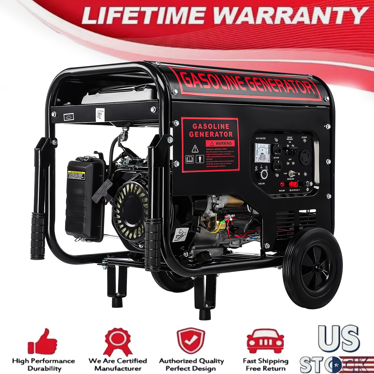5000W Gas Inverter Generator Electric Start 274cc OHV Engine 110V&220V Volt 60Hz gallery