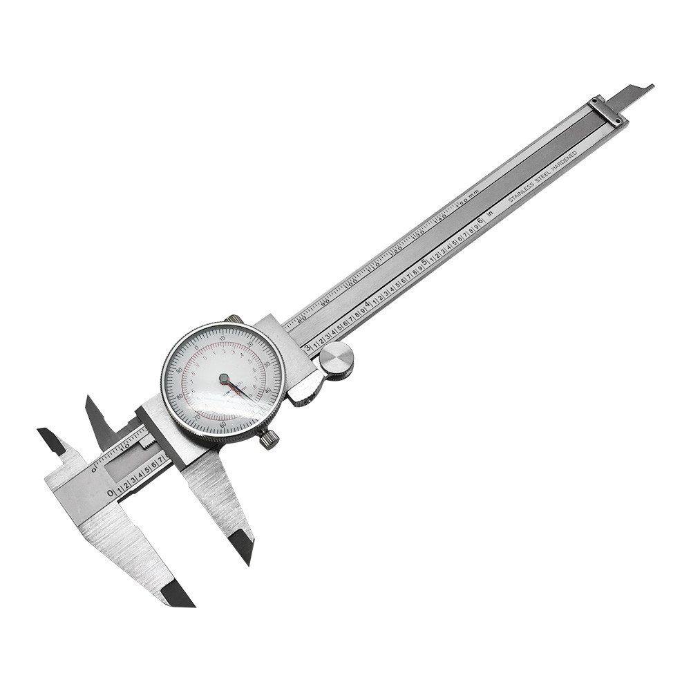 6''/150MM Dual Reading Dial Caliper Shockproof Scale Metric SAE Standard INCH MM gallery