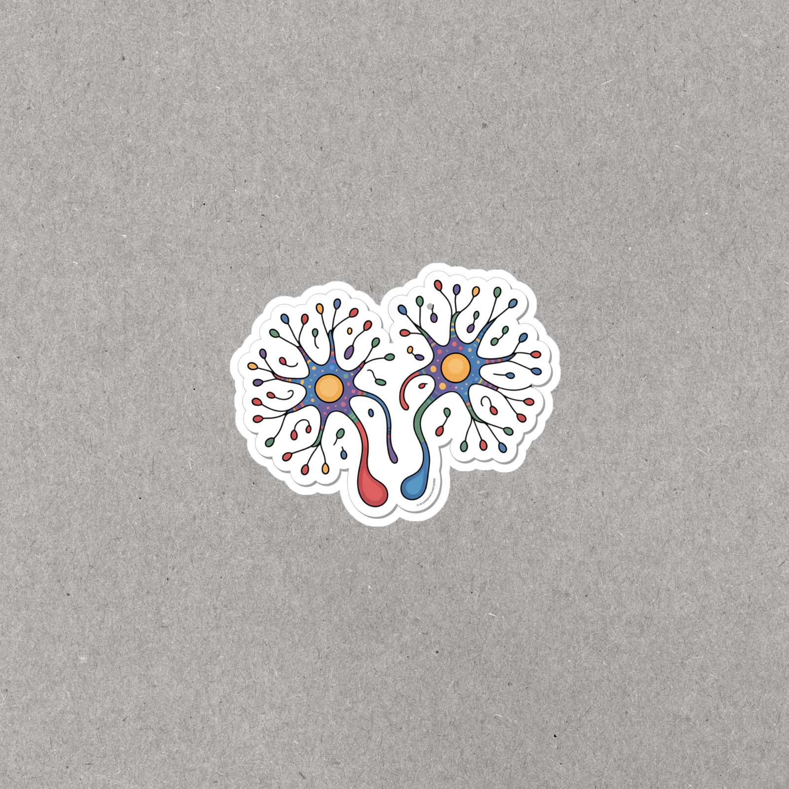 Colorful Neuron Science Sticker | Brain Cell Art Decal #6189 gallery