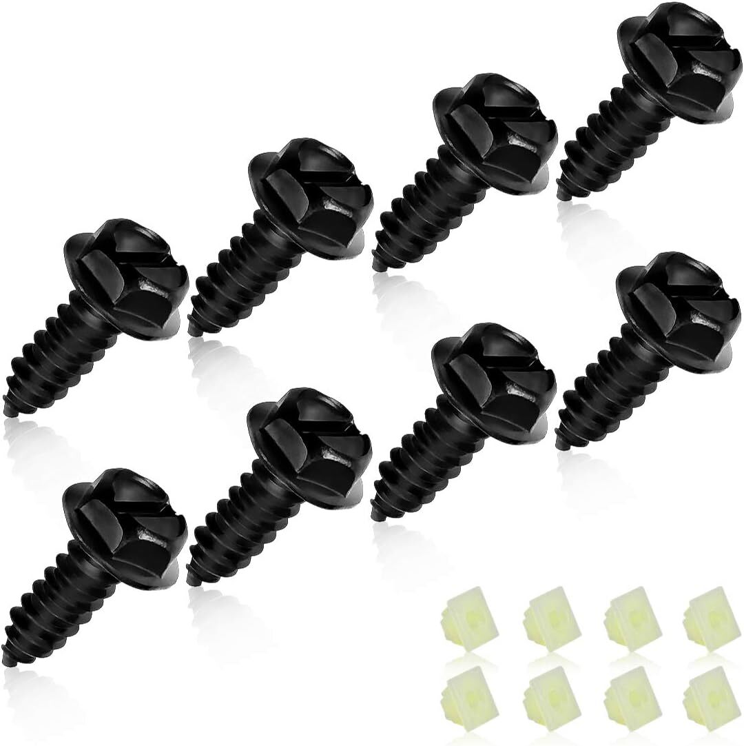 Universal License Plate Screws for Fastening License Plates, Nylon Screw Inserts gallery