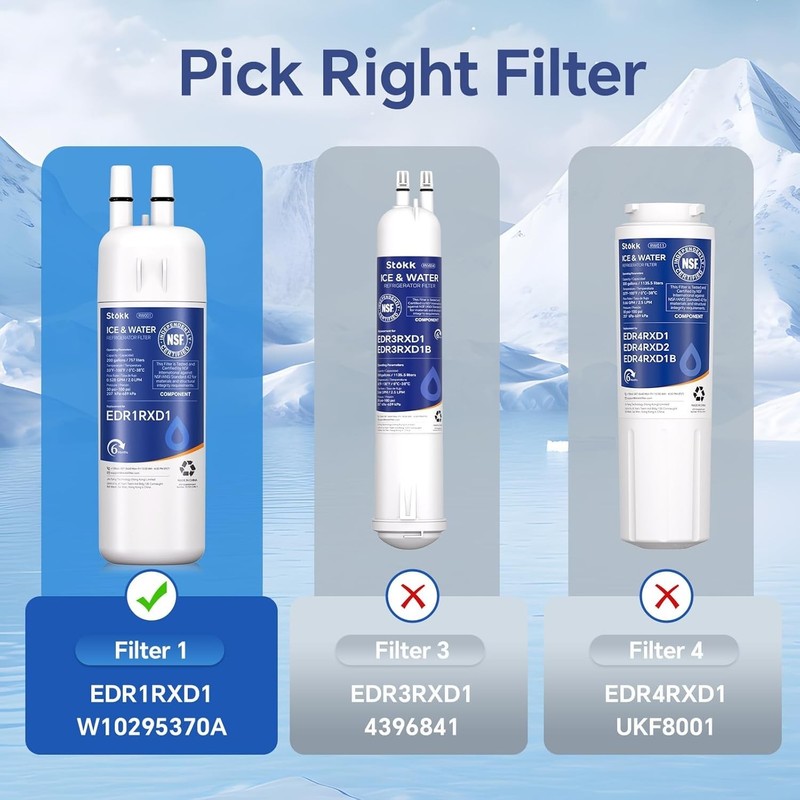 Refrigerator Water Filter Replacement for EDR1RXD1 Filter 1 W10295370A 1-Pack US gallery