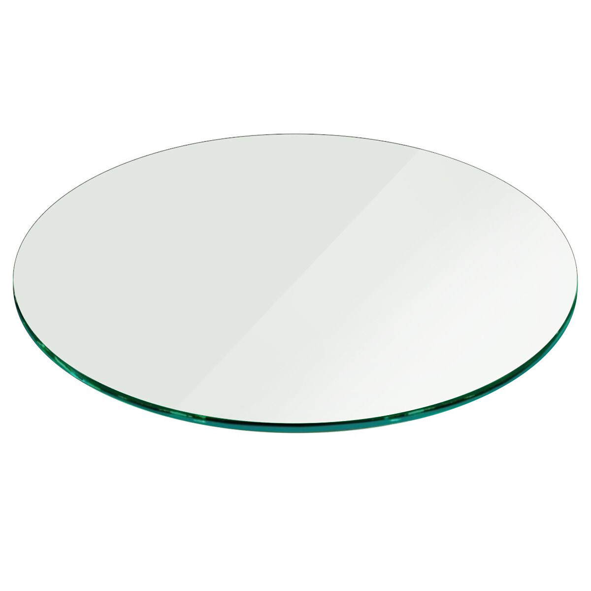 Round Glass Table Top 3/8 Inch Thick with Pencil Polish, Tempered Clear Glass gallery
