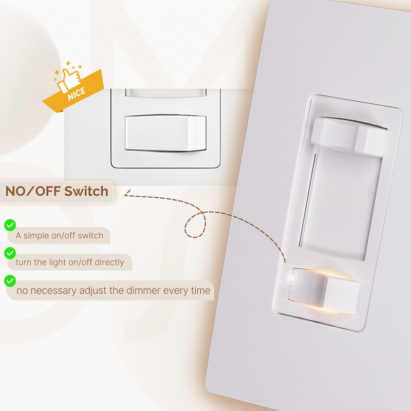 MOES Dimmer Light Switch Single Pole / 3-Way - Incandescent / LED / CFL 10 Pack gallery