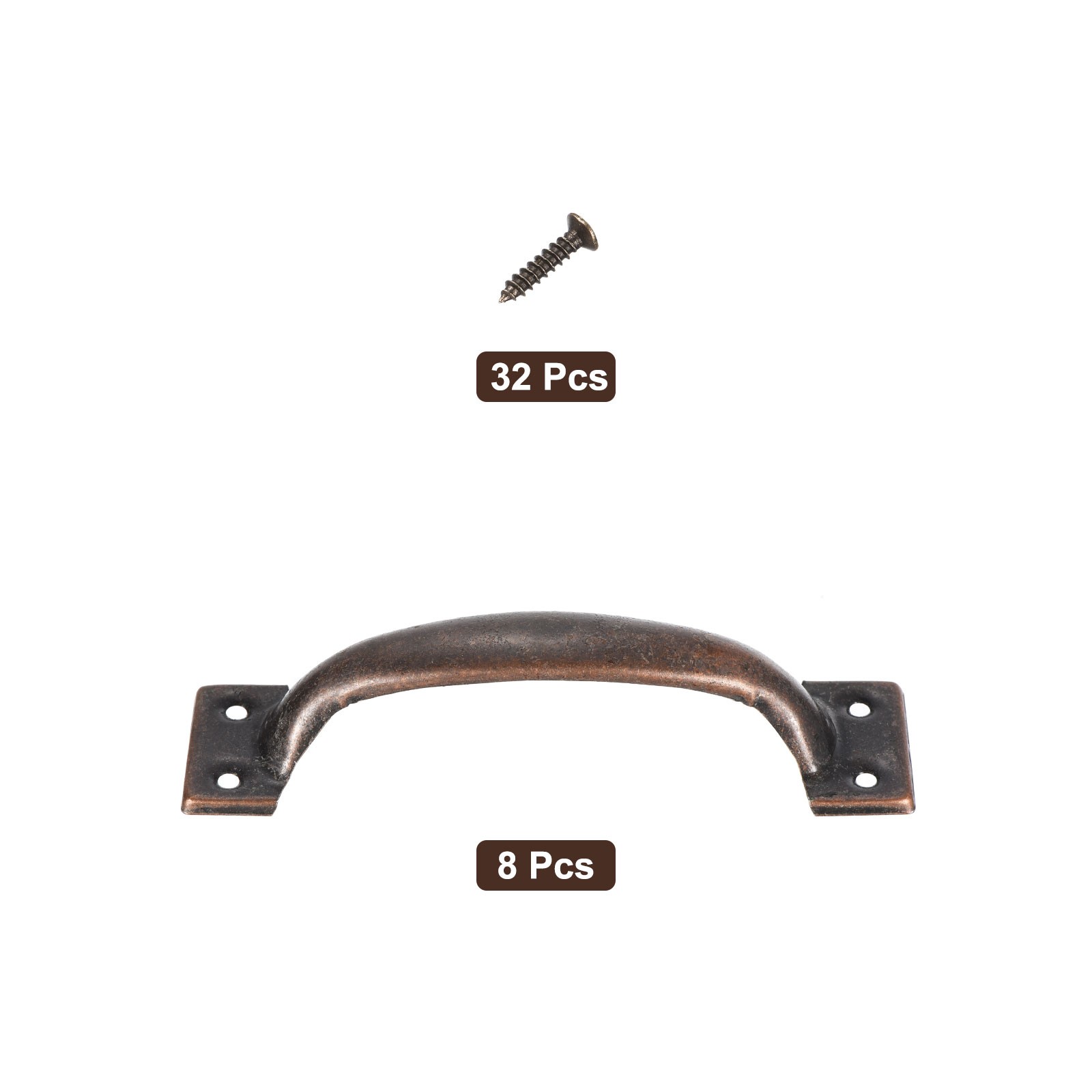 8pcs 5 Inches Gate Handle with Screw for Kitchen Closet Door Red Bronze gallery