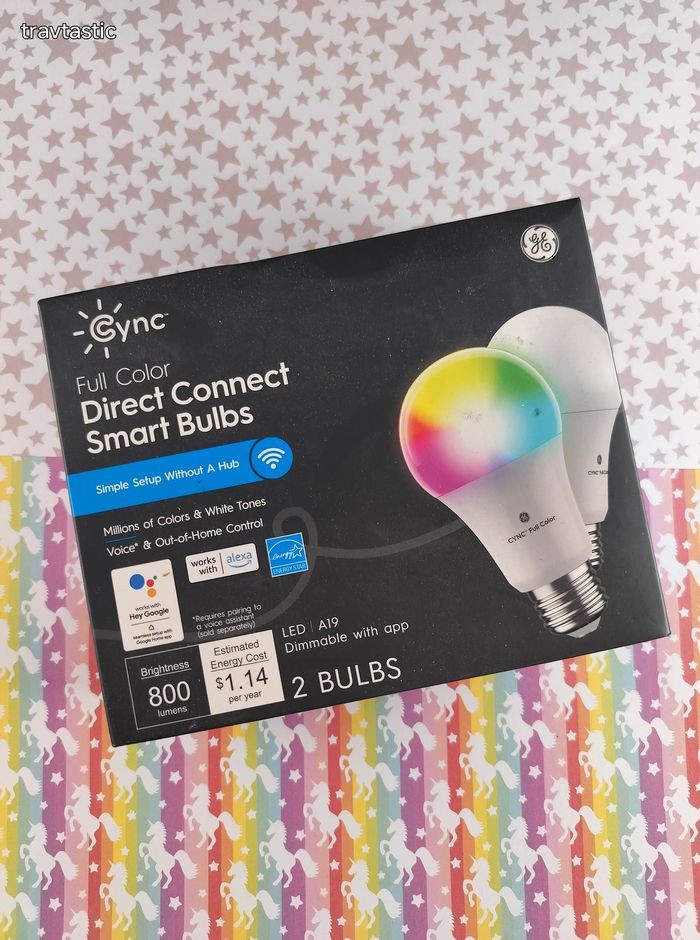 GE CYNC Full Color Smart Bulbs 2-Pack WiFi LED Light A19 No Hub Required NEW gallery