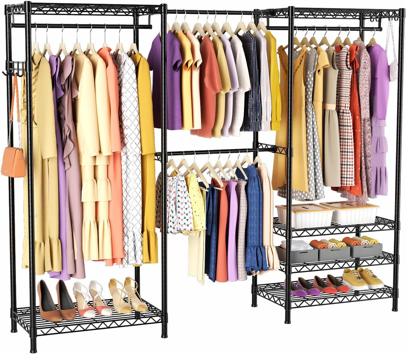 Heavy Duty Adjustable Closet Rack, 6 Tiers, 4 Hanger Rods, Easy Assembly gallery