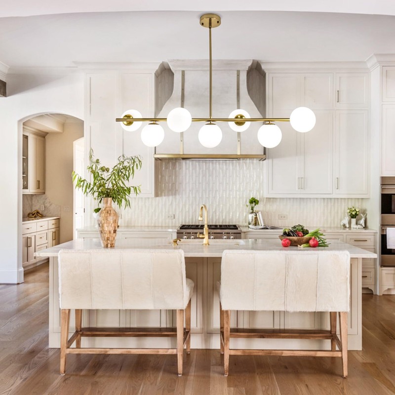 Modern Black Globe Linear Chandelie Sputnik Hanging Pendant Lighting for Kitchen gallery