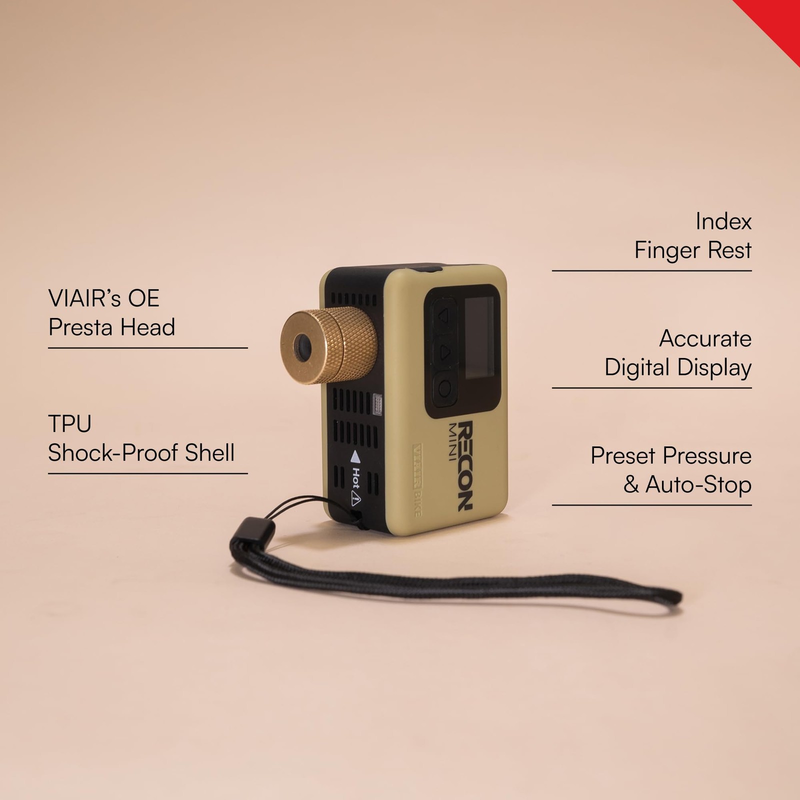 Viair Recon Mini - Premium Portable Air Compressor For Cyclists - Digital Tire gallery