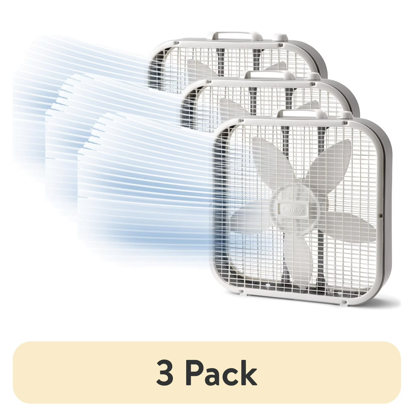 (3 pack) Lasko 20" Classic Box Fan with Weather-Resistant Motor White B20200 gallery