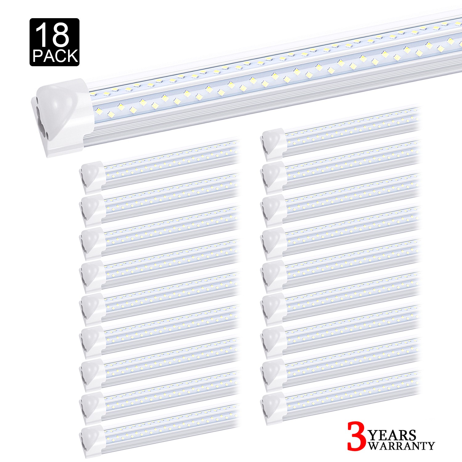 18Pack 8FT T8 Integrated Led Tube Light Bulbs 120W 8 Foot Led Shop Light 6000K gallery