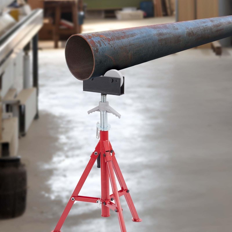 Portable Roller Tripod Pipe Jack Stand Adjustable Height 28-52" 1/8"-12" 2500LBS gallery