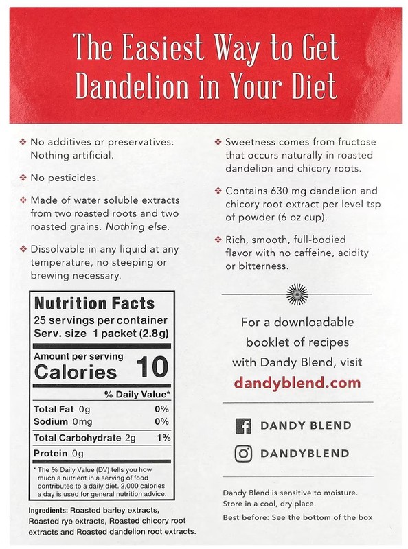 3 PACK - Dandy Blend Instant Herbal with Dandelion-Single Serve Pouches 25 Ct gallery