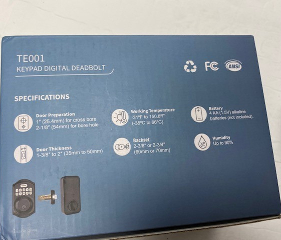Teeho Keypad Digital Deadbolt, Smart Lock Keyless Entry, Weatherproof, TE001 gallery