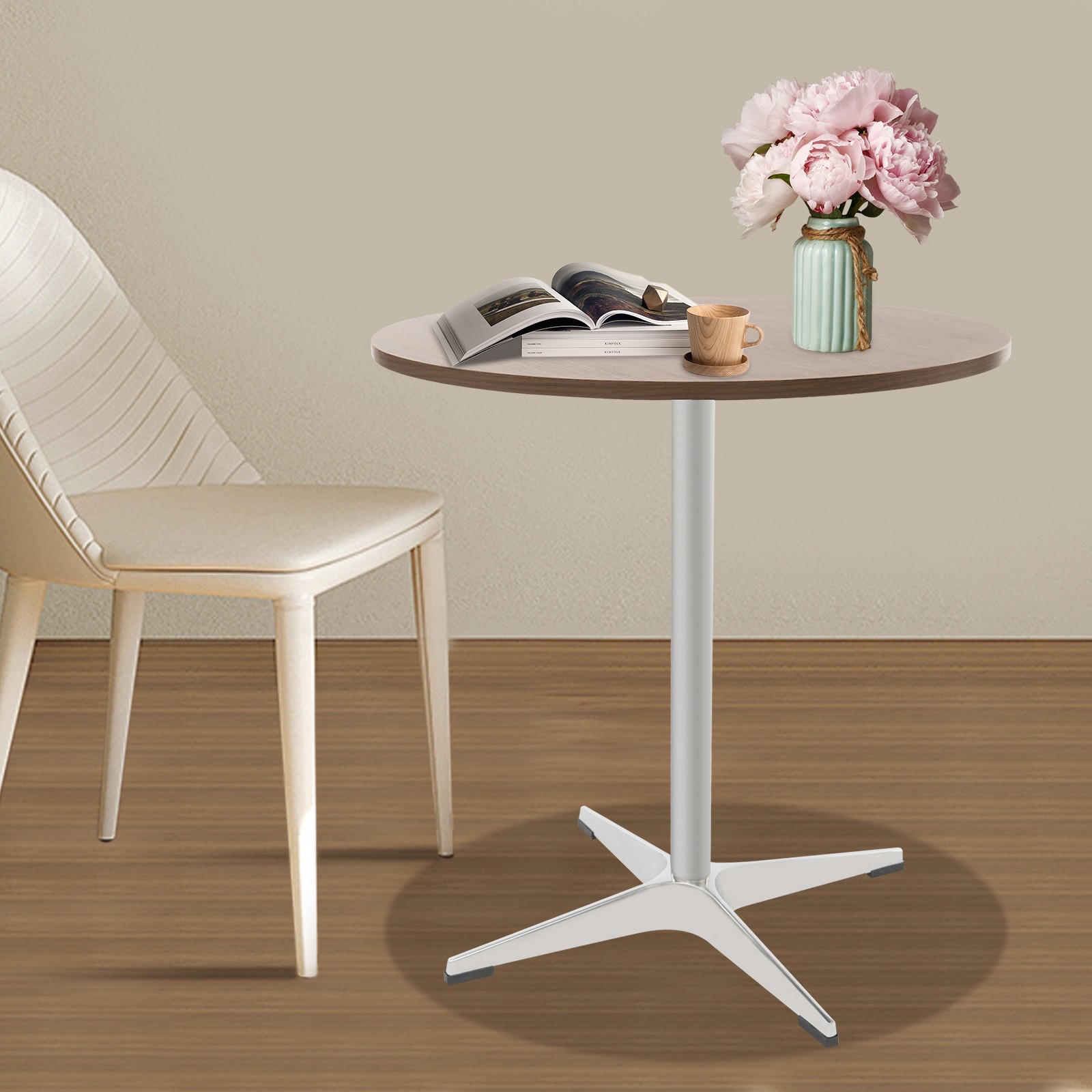 Round Table 27.5" Dia Particleboard Dinner Table For Apartment Cafe 40kg max. gallery