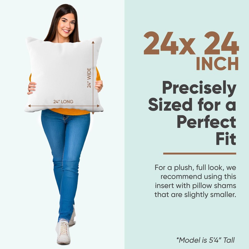 Synthetic Down Pillow Insert - 24x24 Down Alternative, Large Euro Pillow, Squ... gallery
