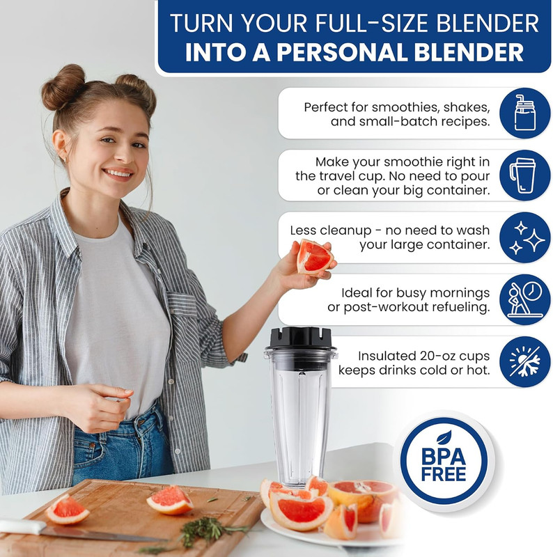 MRX Solutions Personal Cups Adapter Fits Vitamix Classic Blenders 5200, 5300, 63 gallery