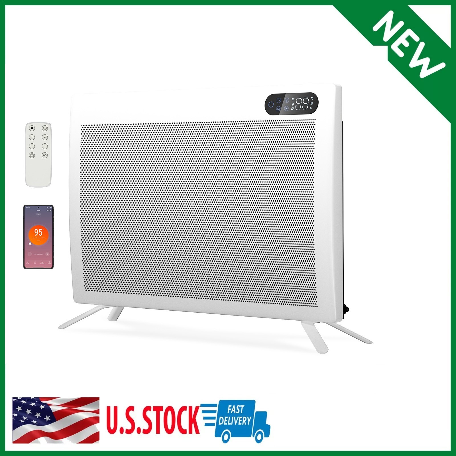 WiFi-Enabled 1500W Convection Panel Heater Wall Mounted Infrared Space Heater gallery
