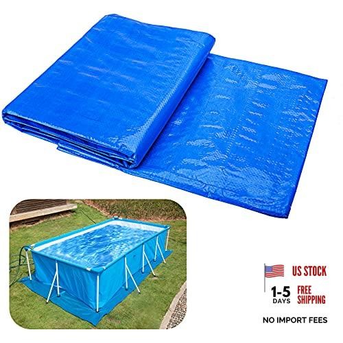 codree 11 x 7.8 Ft Swimming Pool Ground Cloths- Rectangular Waterproof PE gallery