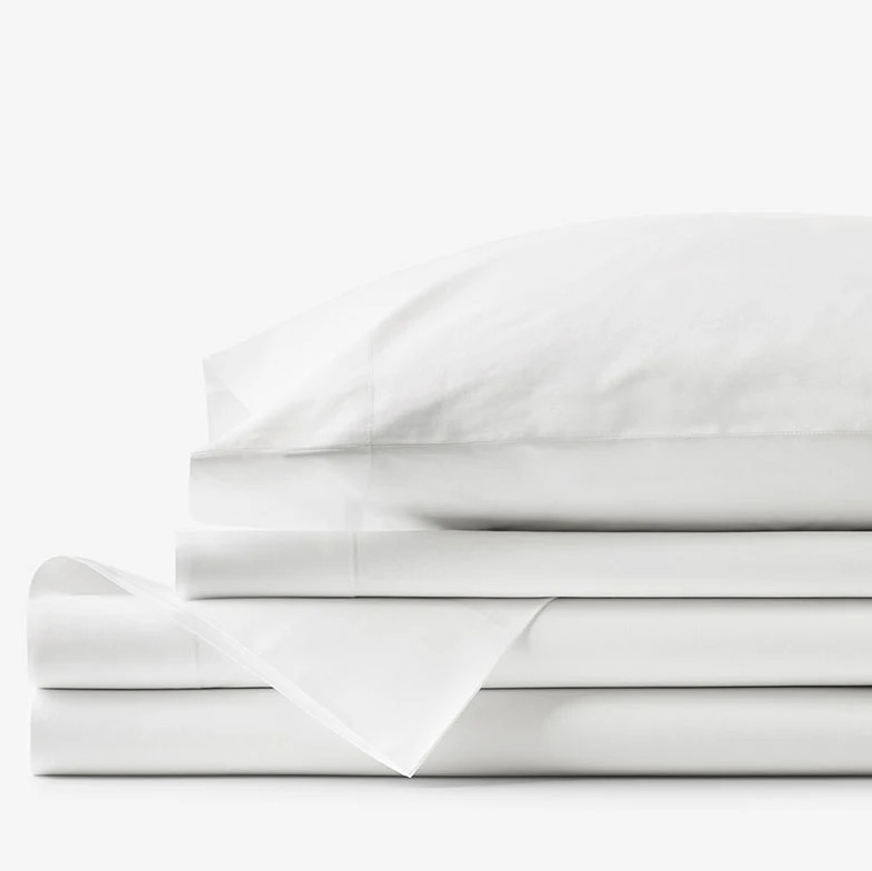 Company Essentials Classic Cool Organic Cotton Percale Solid Bed Sheet Set gallery