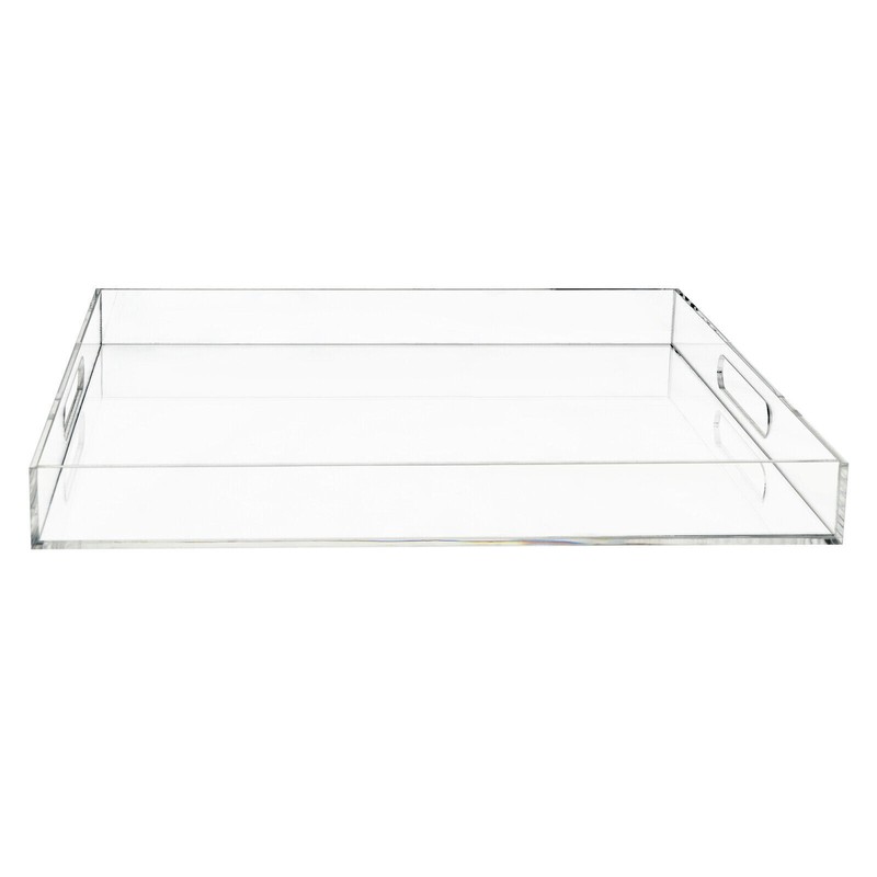 Oversize Clear Extra Large Acrylic Serving Tray 18.9 Inch Food Tray W/ Handles gallery