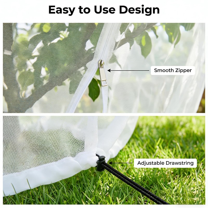 16X16Ft Extra Large Fruit Tree Netting Cover with Zipper & Drawstring, Garden Me gallery