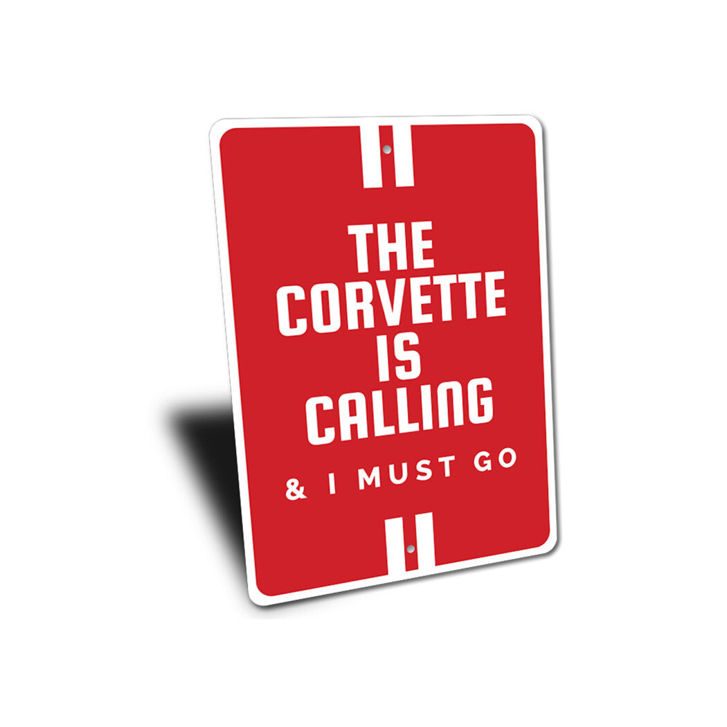 The Corvette Is Calling Chevy Metal Sign Chevrolet Automotive Car Man Cave Sport gallery