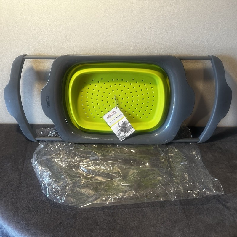 Large Kitchen Colander, Strainer - Collapsible Silicone Over Counter Arms NEW gallery
