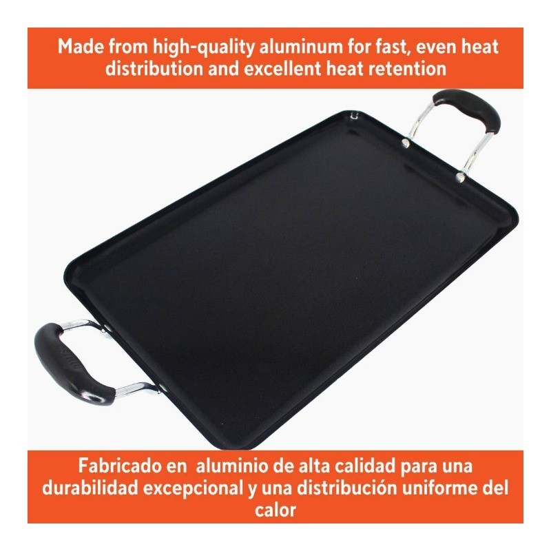 Ceramic Double Burner Griddle Black: Stovetop Griddle, Aluminum gallery