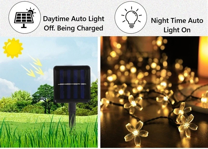2 Pack Solar String Light 30LED Flower 21ft Patio Party Yard Wedding Waterproof gallery