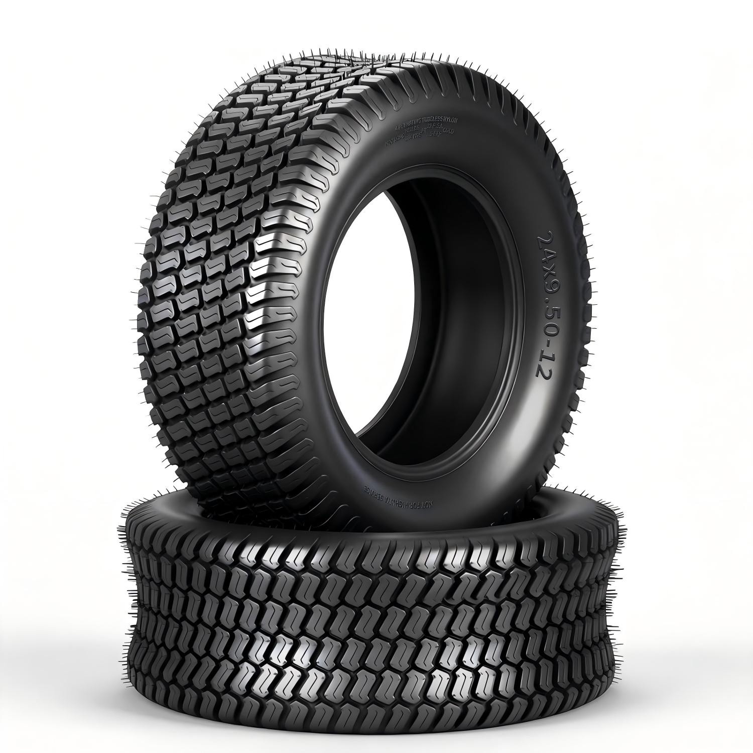 Two 24x9.50-12 Lawn & Garden Mower Tractor Turf Tires 4 Ply 24x9.5-12 24x9.5x12 gallery