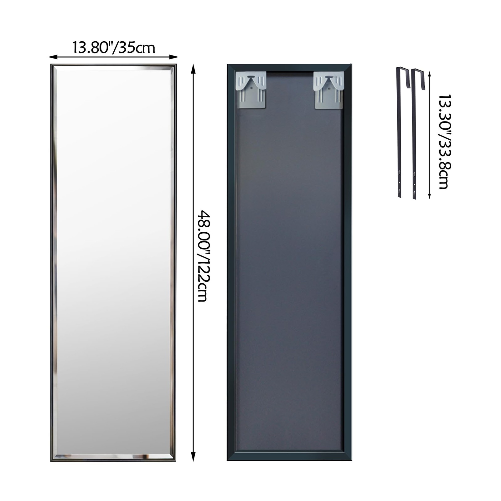 14x48 Inch Full Length Mirror Wall Mounted, Large Body Door Mirror with Recta... gallery