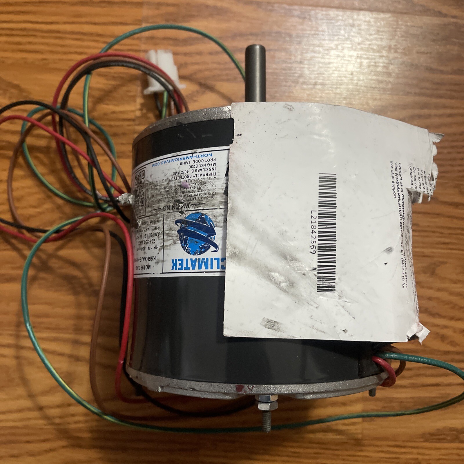 ClimaTek 1/4 HP Condenser Fan Motor Fits Emerson Nidec US Motors K55HXAJE-4096 gallery