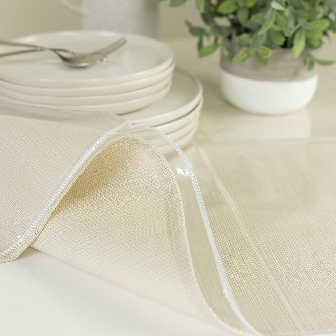 Tablecloth Protector Crystal Clear Vinyl (70" Round) | Thick, Durable Clear x 2 gallery
