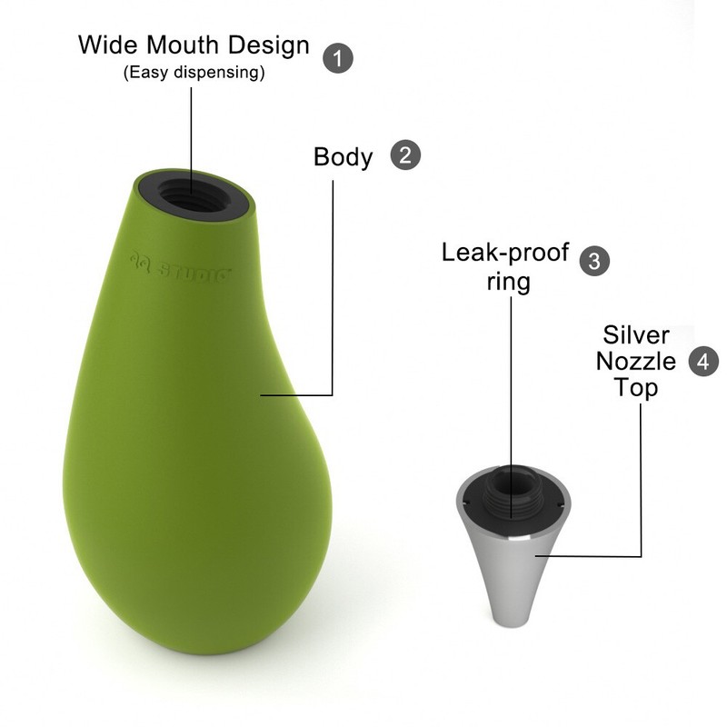 QQ-Studio Green Soft Silicone Squeezable Liquid Hand Soap Wash Dispenser 1pc gallery