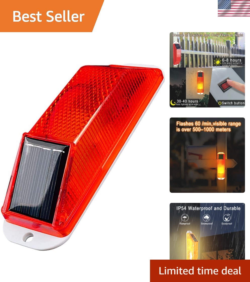 Solar Strobe Warning Light Sensitive LED Warning Lamp Super Bright Waterproo... gallery