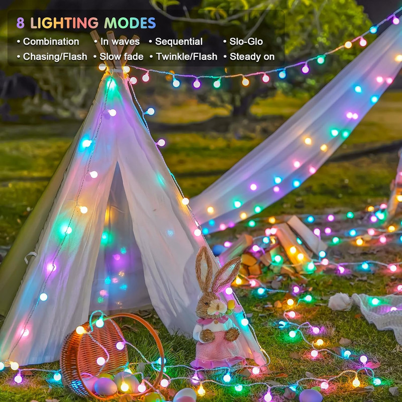 100 LED Connectable Easter Lights String Indoor, 33 Ft Globe String Lights Plug gallery