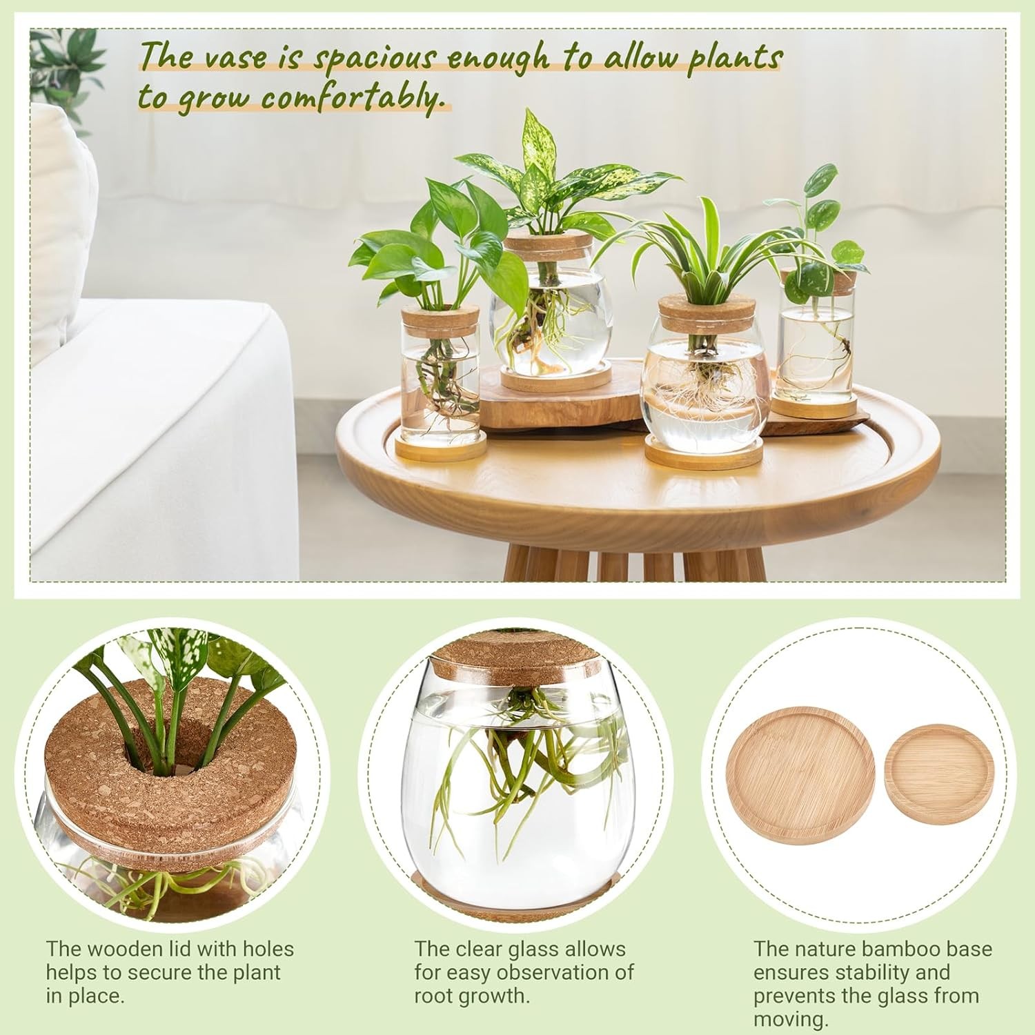 4 Pcs Plant Propagation Stations Desktop Propagated Plant Jars Terrarium Glass gallery