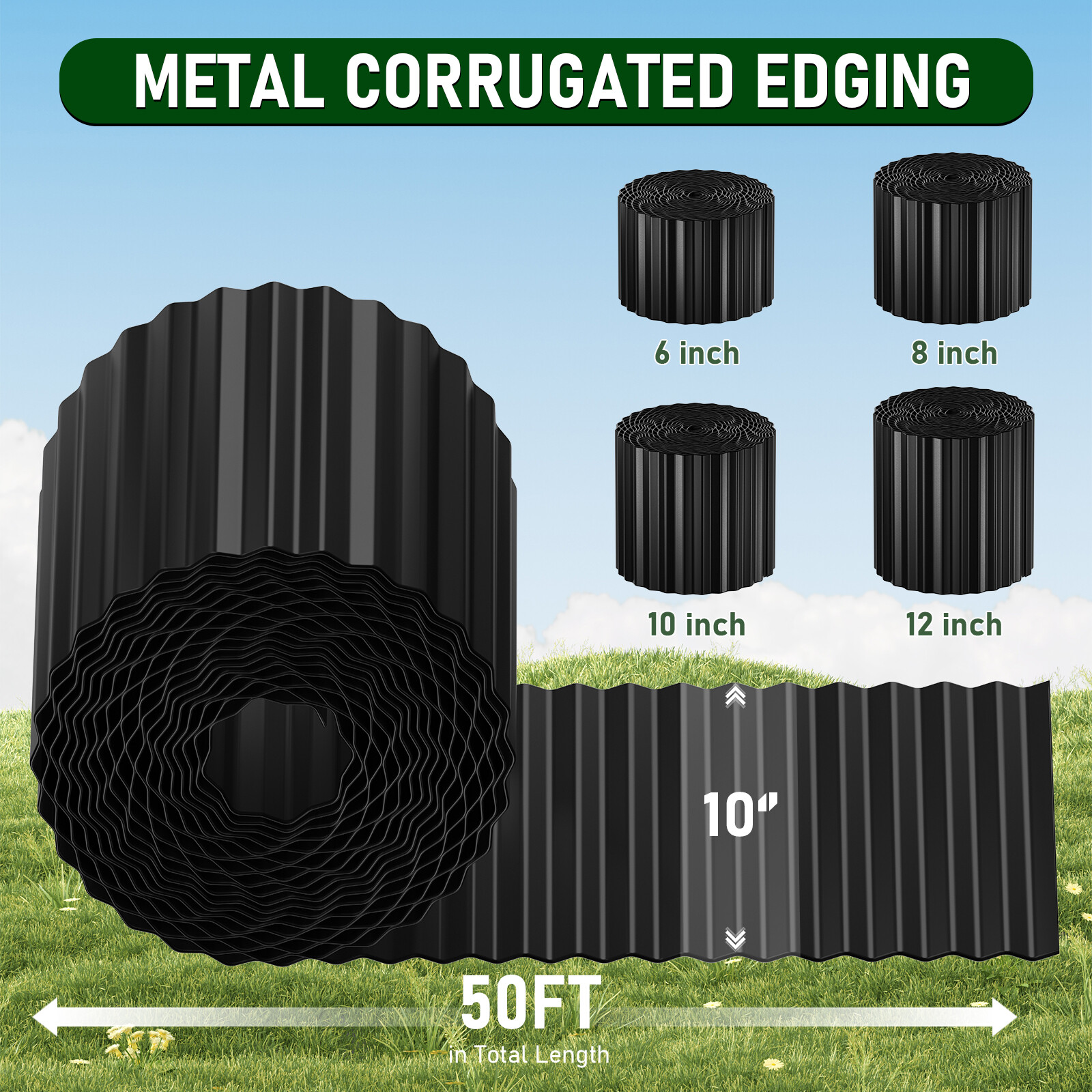 10 Inch x 50FT Corrugated Metal Garden Edgings Flexible Landscape Edging Borders gallery