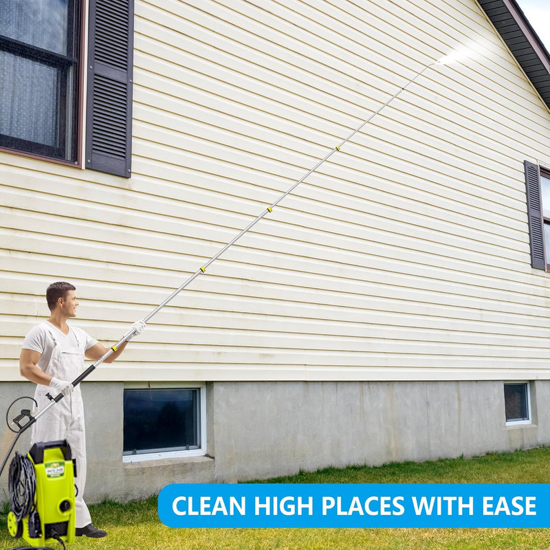 24 FT Telescoping Pressure Washer Wand Extension, Hot Water Supported Power Wash gallery