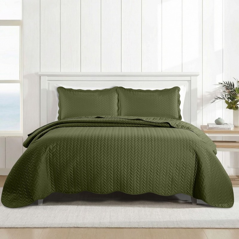 Embossed Quilt Bedspread Set 3 Piece Reversible Comforter Bedding Throw Queen US gallery