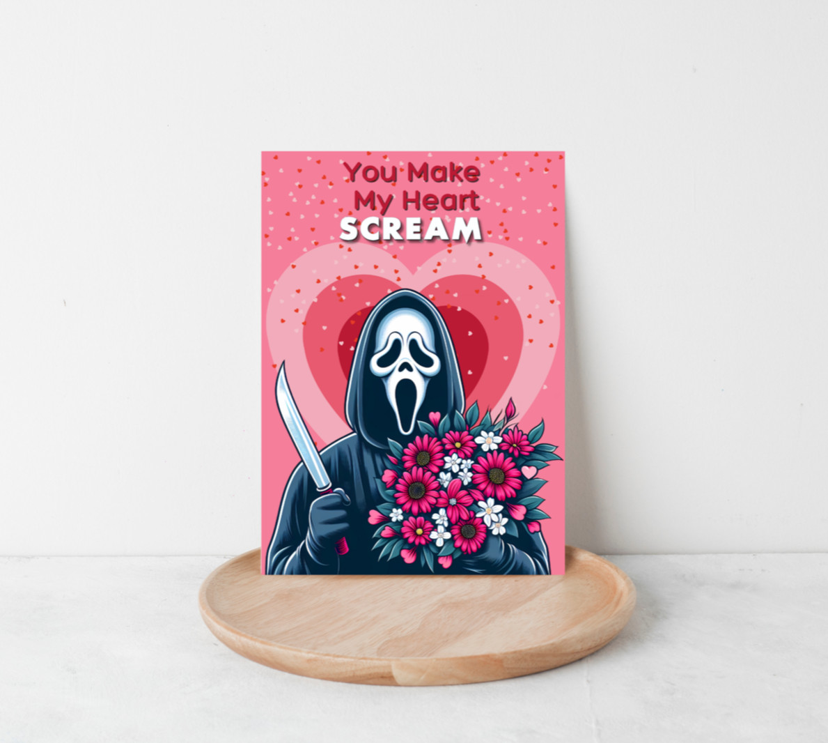 SCREAM Movie Ghostface Greeting Card - Valentines Day, Anniversary - 5x7in gallery