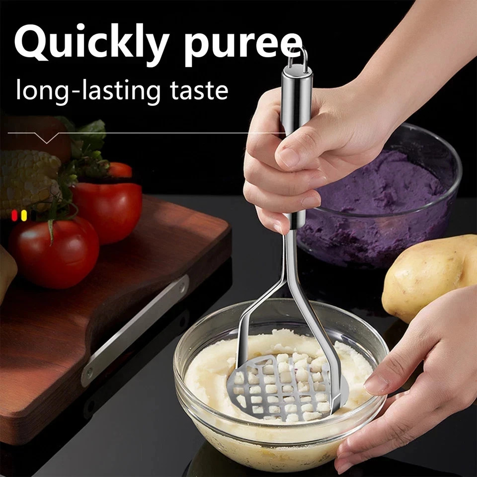 Potato Masher Hangable Stainless Steel Ricer & Vegetable Crusher Kitchen Gadget* gallery