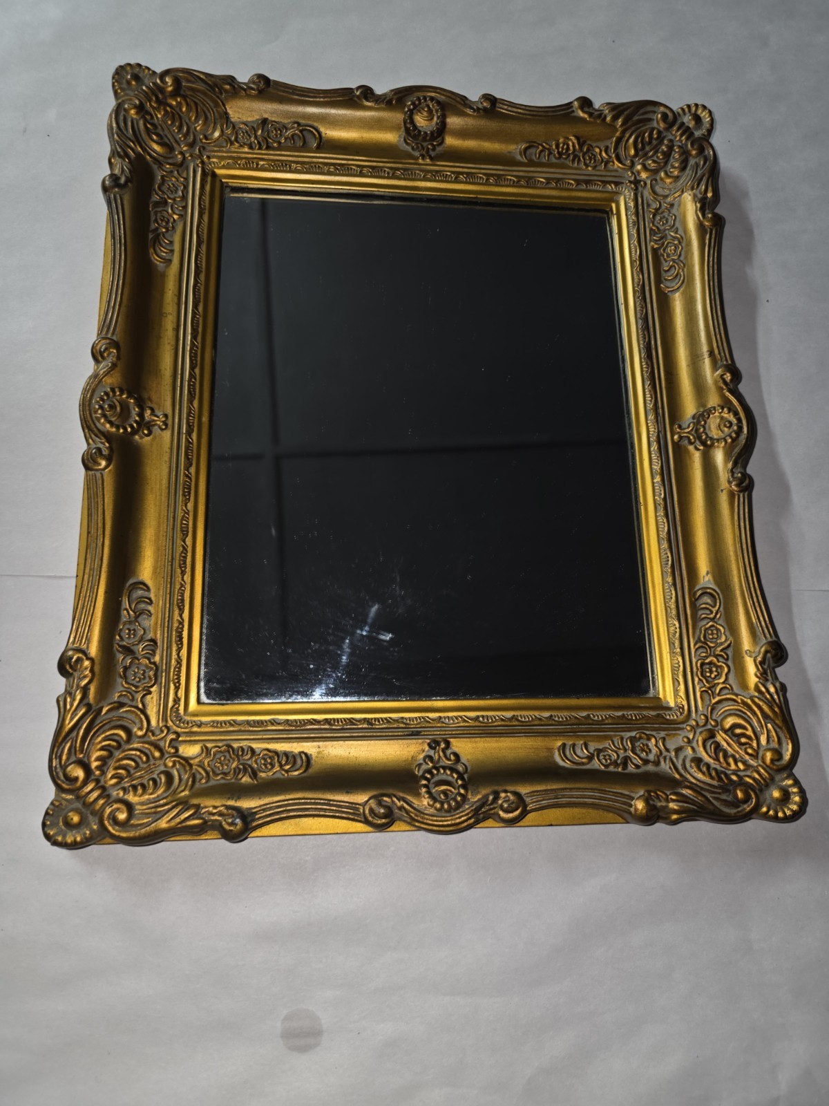 Vintage Gold Baroque/Rococo Ornate Framed Accent Wall Mirror 23x20 Rectangle gallery