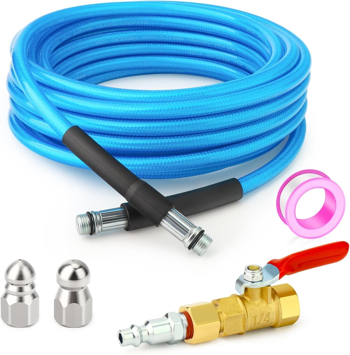 Cyclone Home Dryer Vent Duct Cleaning Kit：23feet Pressure Hose + 2 Jetter... gallery