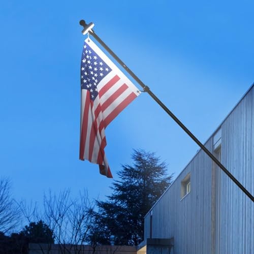 5FT Flag Pole Kit with Solar Light and Embroidered American 5FT - Black 1 gallery